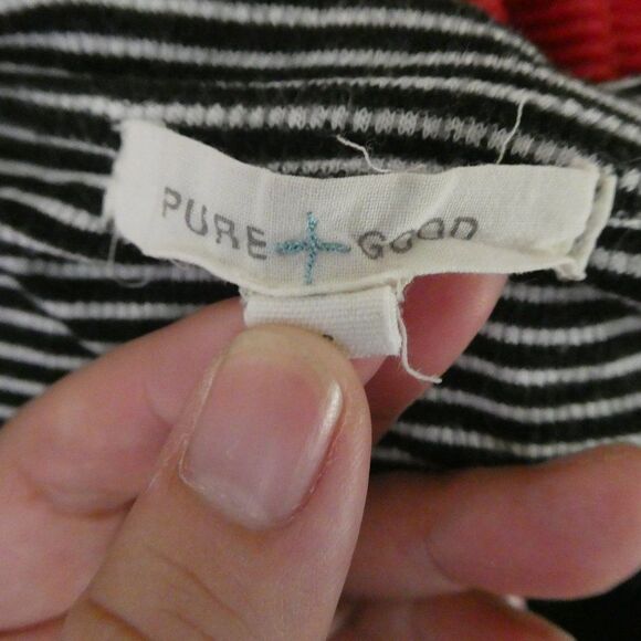 Pure + Good Anthropologie Striped V Neck Shirt Top - Picture 5 of 10